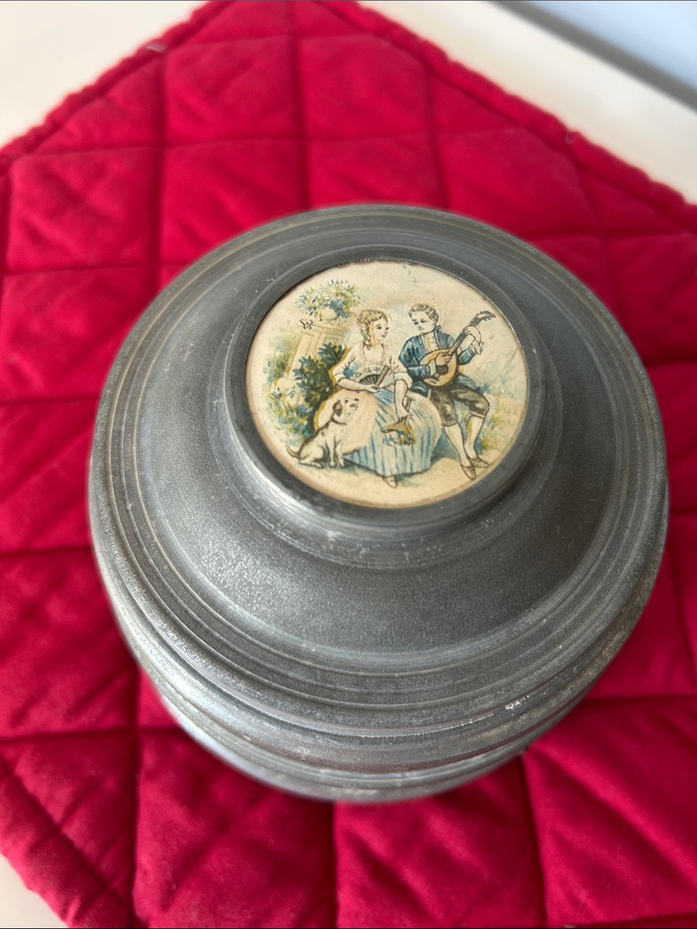 Vintage Thorens Swiss Aluminum Power Music Box Courting Couple